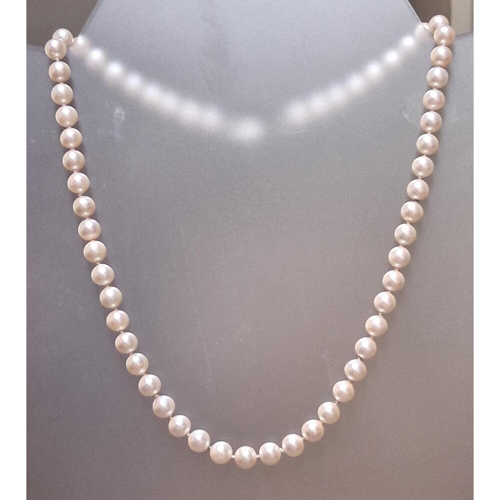 Vintage Genuine Pearl Necklace Sterling Clasp